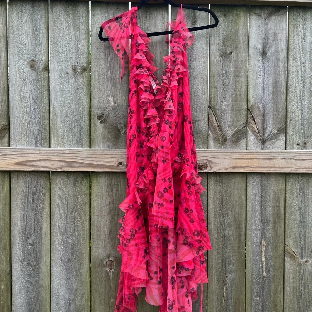 Philosophy di Lorenzo Serafini Pink Floral Ruffle Mini Dress - Unworn - Picture 2 of 9